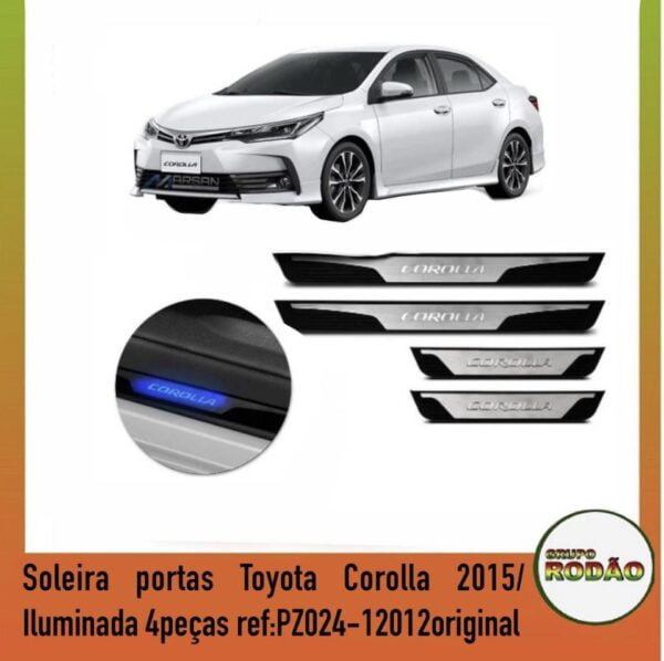 Soleira portas Toyota Corolla 2015/... iluminada para 4 portas