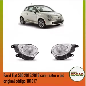 Farol Fiat 500 2015/2019 LE com reator e led original código 101017