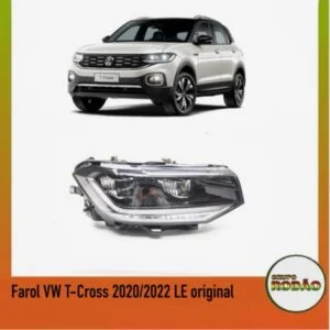 Farol VW T-Cross 2018/2022 máscara negra LD/LE sem led original