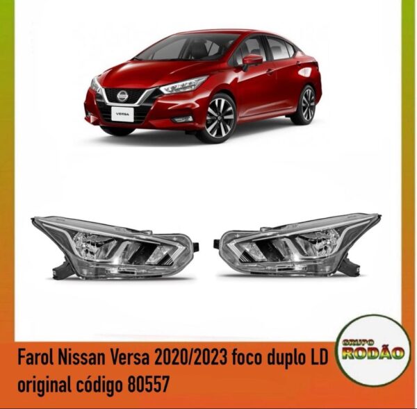 Farol Nissan Versa 2020/2023 foco duplo LD original código 80557