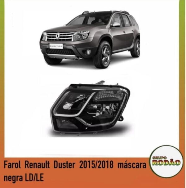 Farol Renault Duster 2015/2020 mascara negra LD