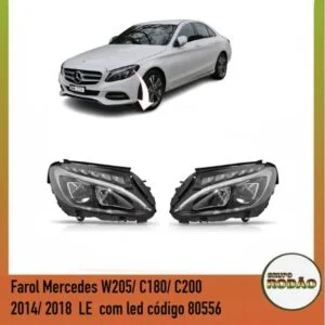 Farol Mercedes W205/ C200/ C180 2014/2018 LE com led