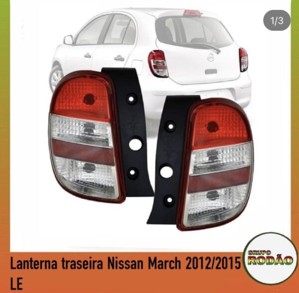 Lanterna traseira Nissan March 2011/2016 LD e LE original com circuito interno
