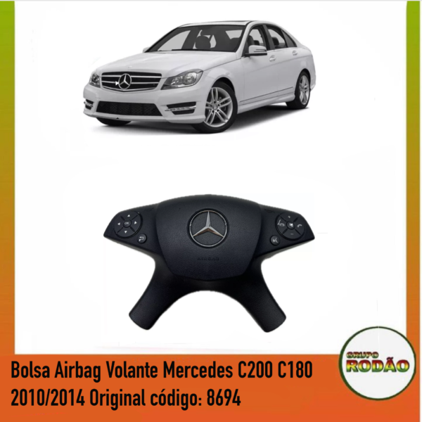 Bolsa Airbag Volante Mercedes C200 C180 2010/2014 Original código: 8694