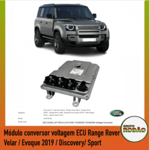 Módulo conversor voltagem ECU Range Rover Velar / Evoque 2019 / Discovery/ Sport