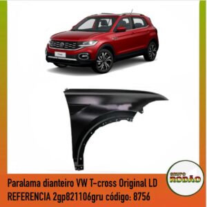 Pára-lama dianteiro VW T-Cross 2018/2022 LD original