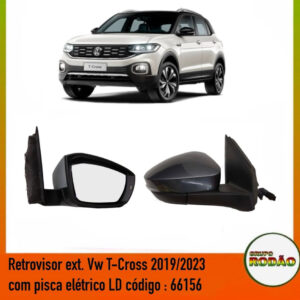 Retrovisor ext. VW T-Cross 2018/2022 LD elétrico com pisca original